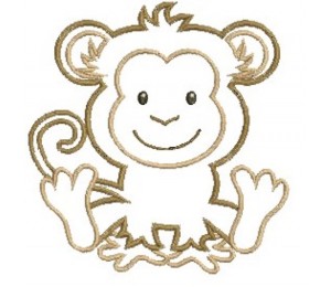 Stickdatei - Dschungeltiere Appli Affe